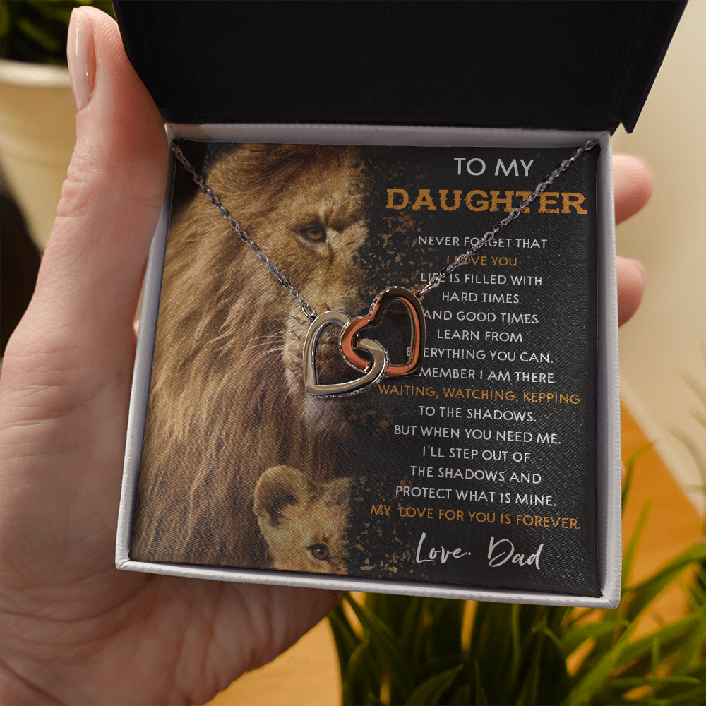 N377D To My Daughter Necklace, Gift For Daughter From Dad, Daughter And Father Lion