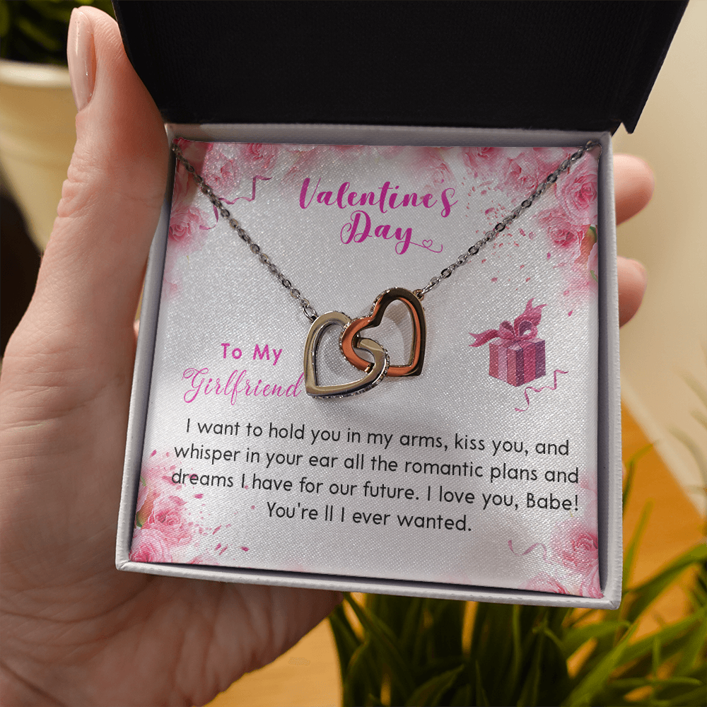 193D Necklace To my Girlfriend, Future Wife Necklace, Happy Valentine's Day Rose Gift