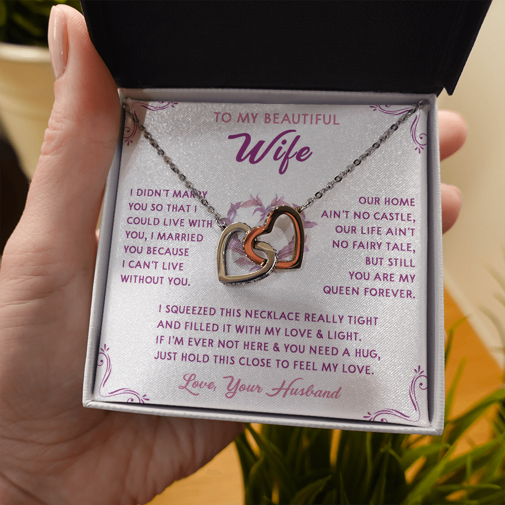 168D Necklace Gift To My Beautiful Wife, Gift for Her From Husband, Valentine Gift
