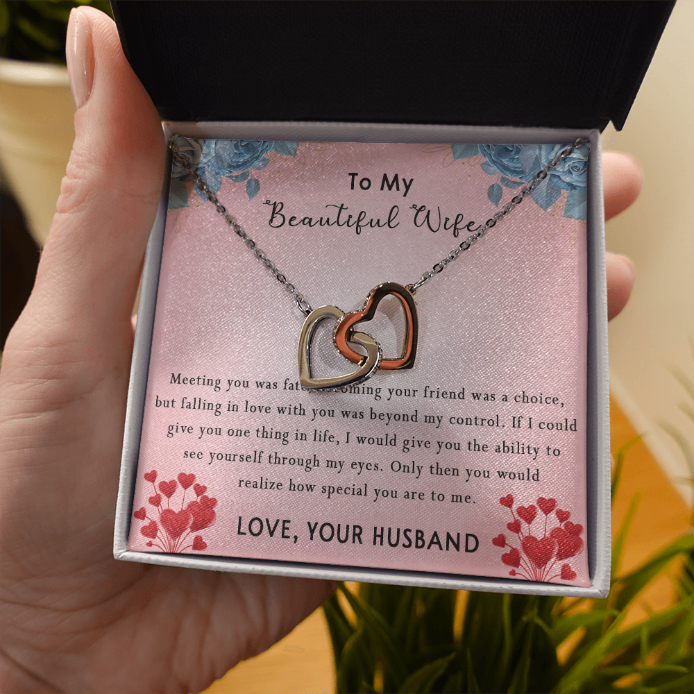 183D Women Necklace To my Beautiful Wife, Valentine Perfect Gift from Husband