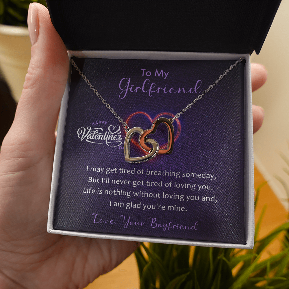 185D To my Girlfriend, Women Necklace Gift from Boyfriend, Valentine's Day Gift