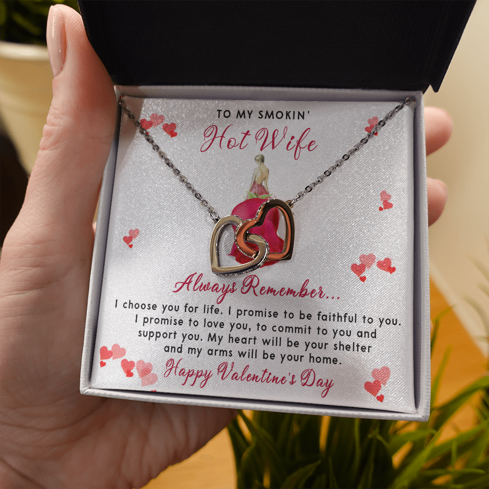 198D To my Smokin' Hot Wife Necklace, I Love You Valentine's Day Gift from Husband