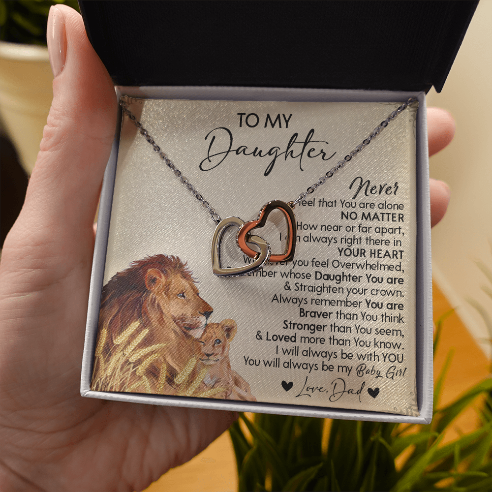 121D Necklace To My Daughter Gift From Lion Dad, You Are My Baby Girl, Birthday Gift