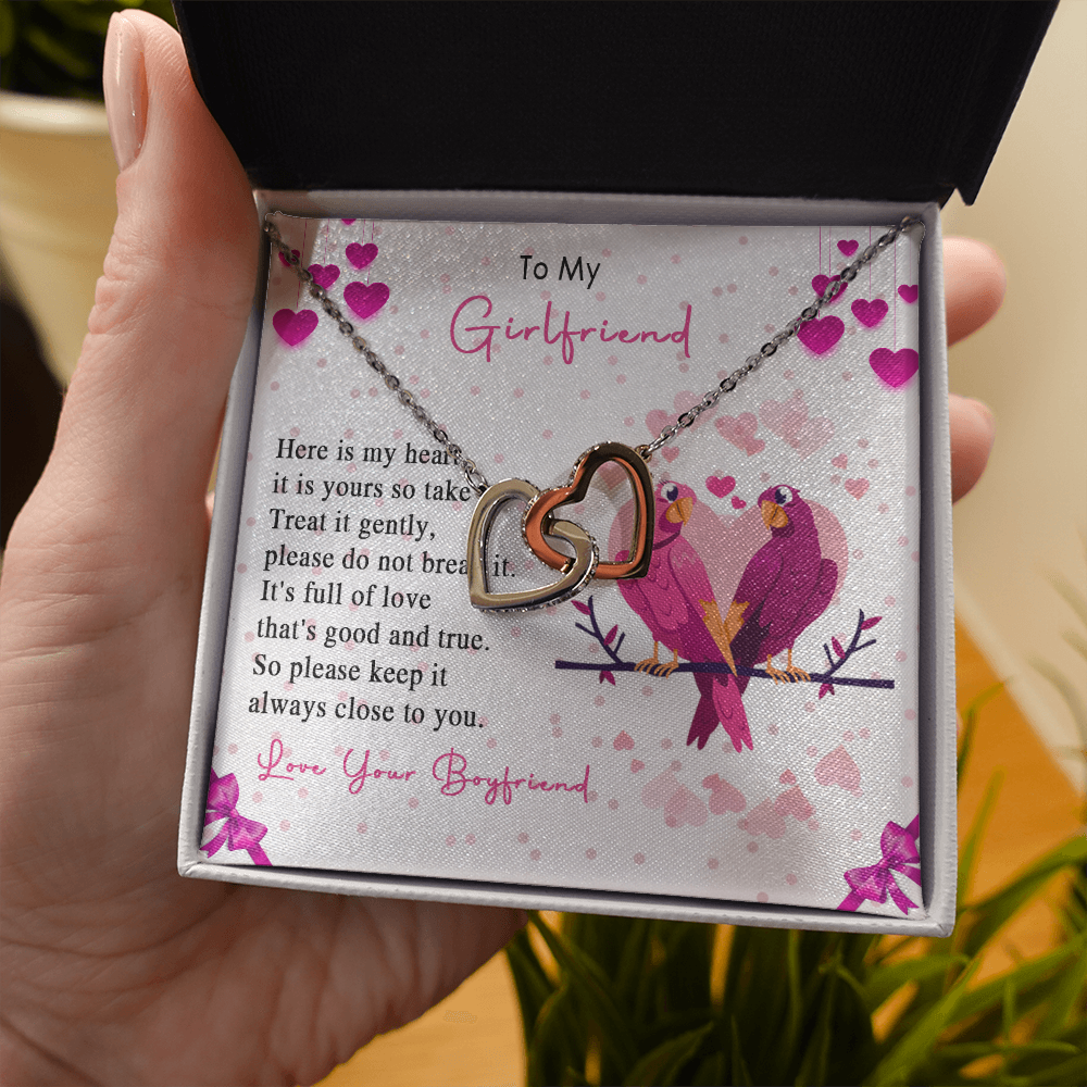 257D Loving Couple Birds Necklace To My Girlfriend, Gift for Her From Boyfriend