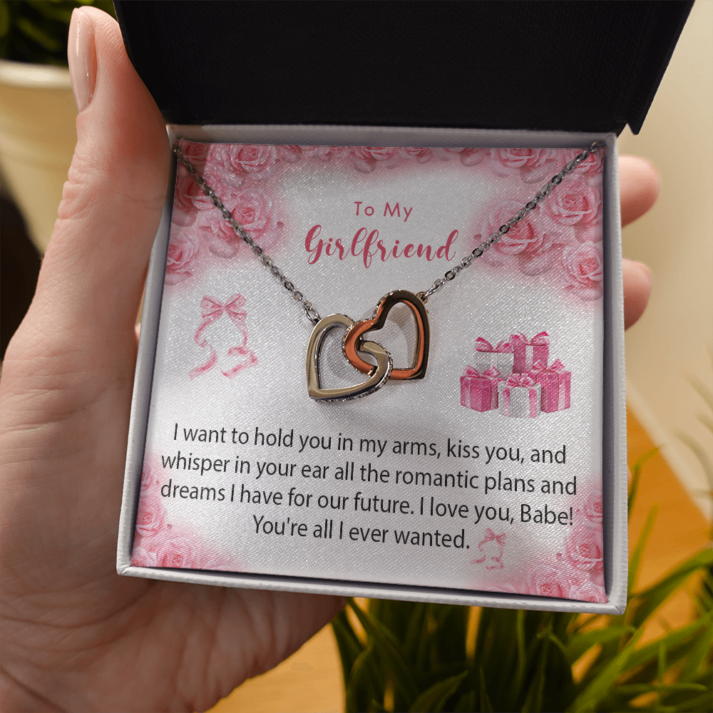 256D Necklace To My Girlfriend, Gift for Her From Boyfriend, Love Rose Gift for Girl