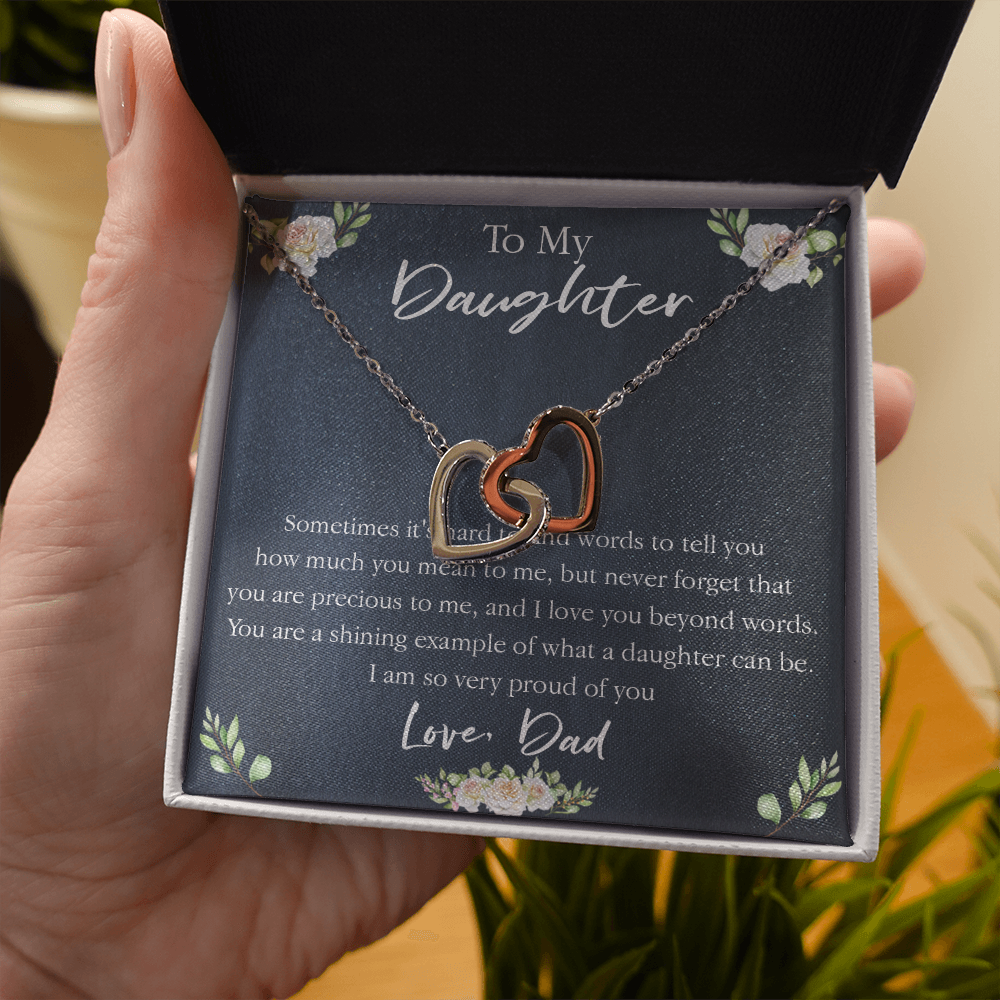 18D Necklace To My Daughter, Floral Necklace Gift for Daughter/Her, Gift From Dad