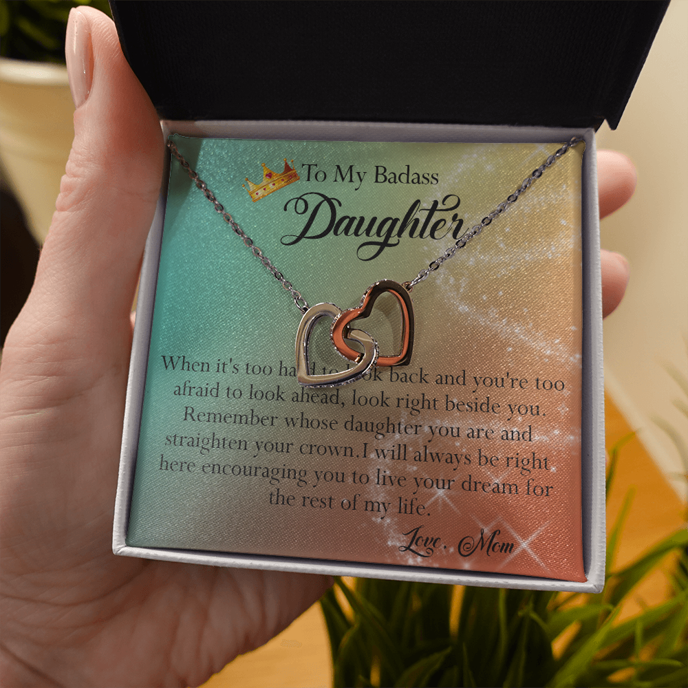 156D To My Badass Daughter Necklace, Gift for Her, Women, Birthday Gift from Mom