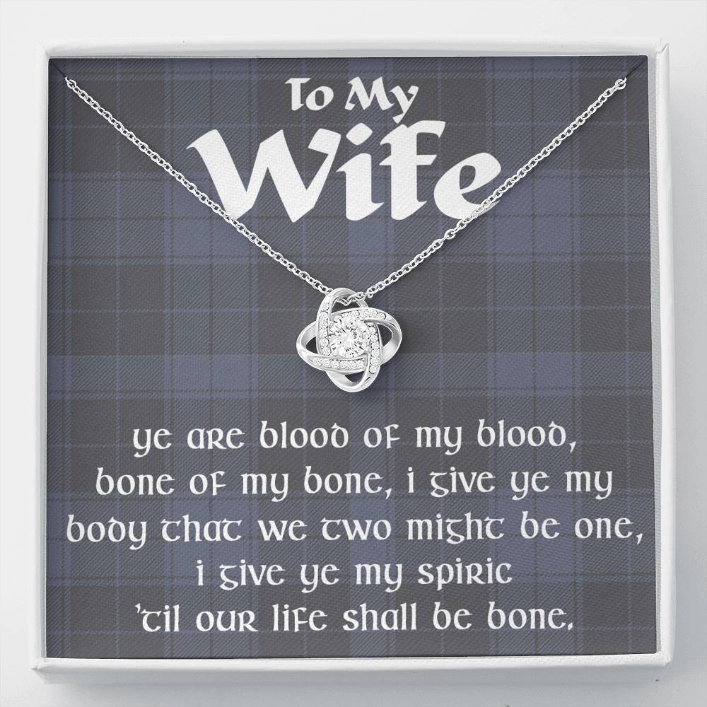 To My Wife Celtic Love Knot Pendant Necklace, Gift For Wife, Anniversary Jewelry