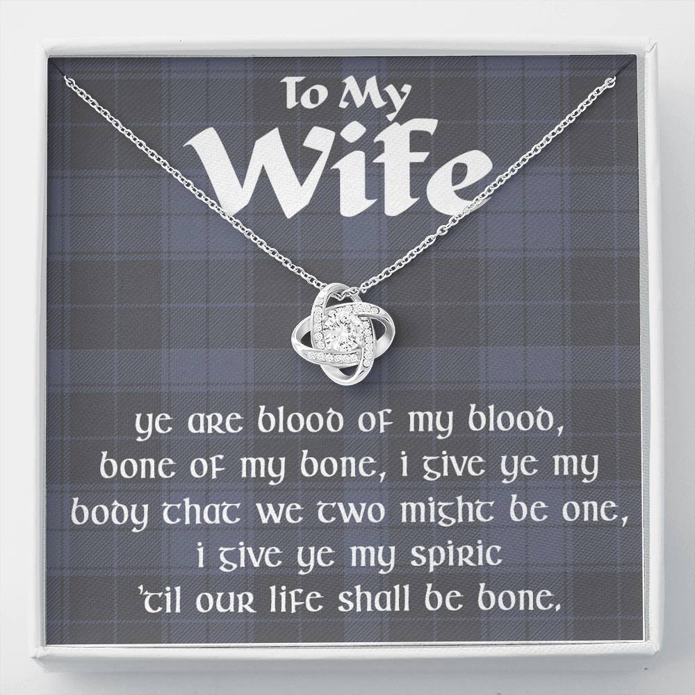 To My Wife Celtic Love Knot Pendant Necklace, Gift For Wife, Anniversary Jewelry
