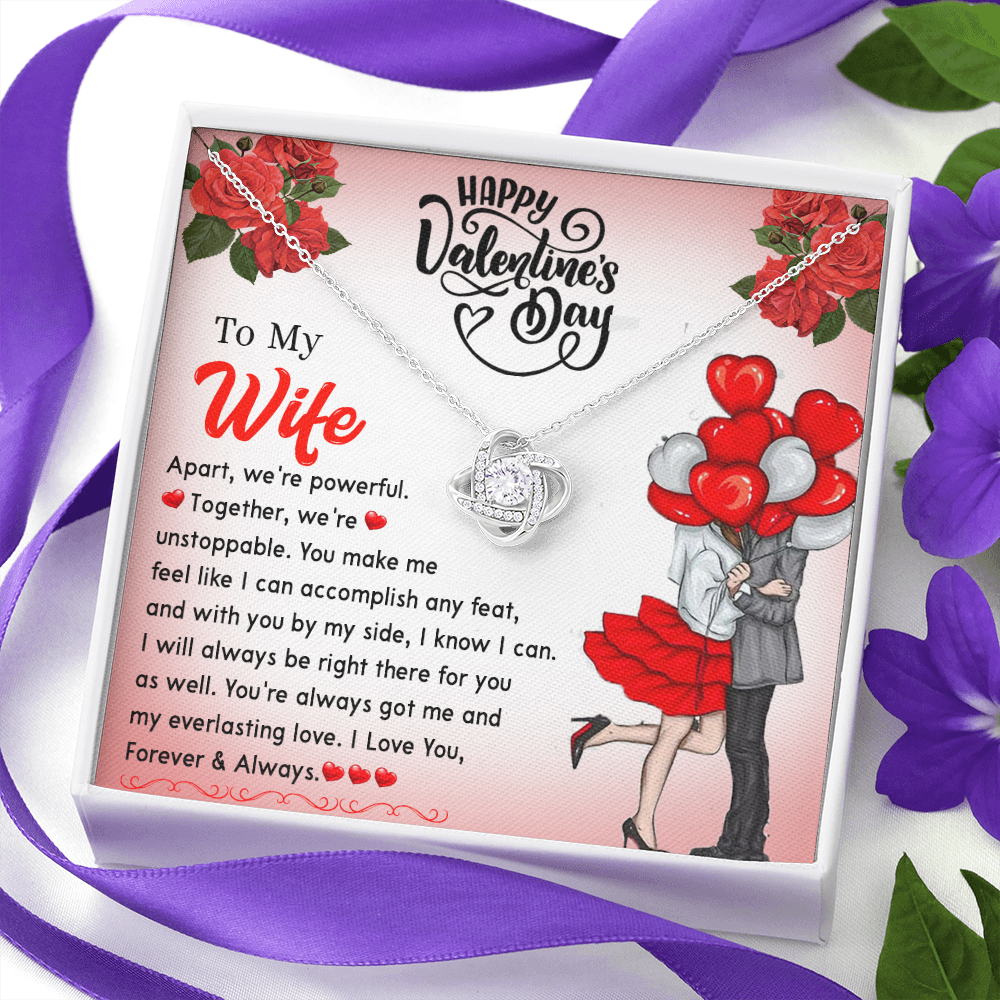 195A - Happy Valentine's Day Gift, Necklace To my Wife, I Love You Forever & Always