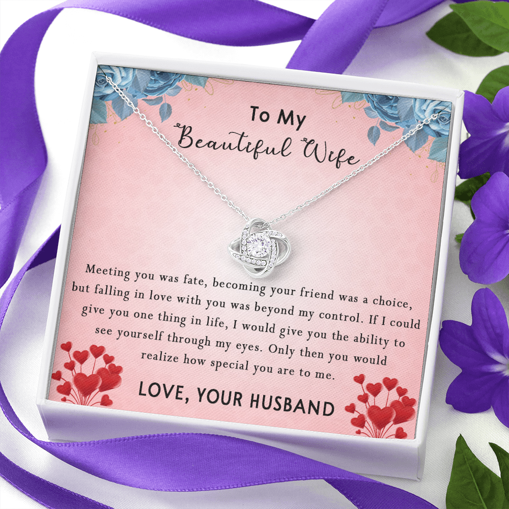 183A Women Necklace To my Beautiful Wife, Valentine Perfect Gift from Husband