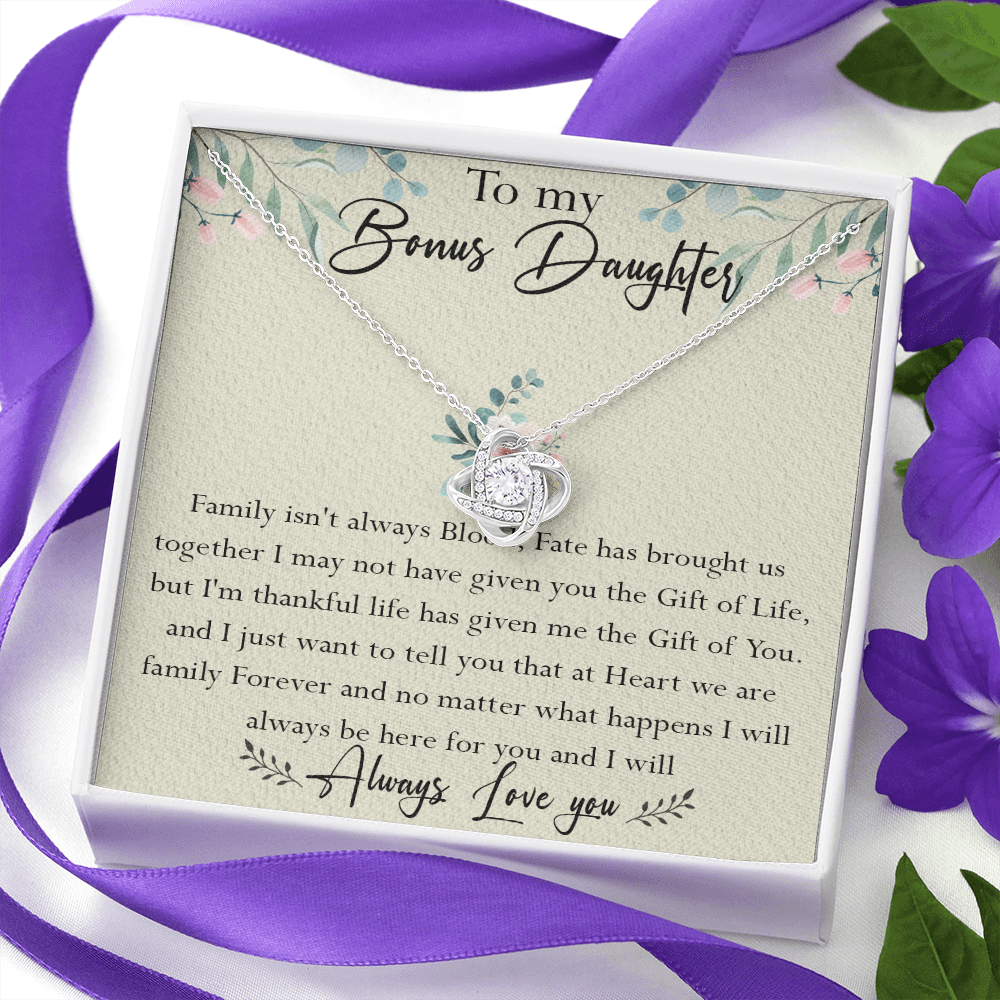39A To My Bonus Daughter Necklace Family Isn't Always Blood Gift for Bonus Daughter