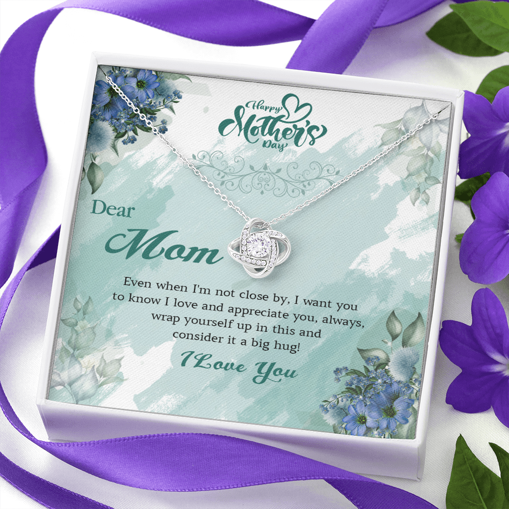 411A Dear Mom I Love You Necklace, Happy Mothers Day Gift Necklace, Necklace Gift Mom