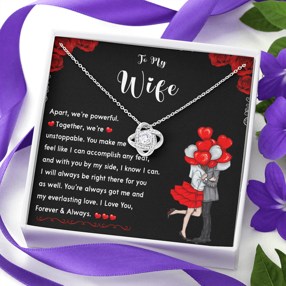 258A To My Wife Necklace, Couple In Love Necklace Gift for Her, I LOVE YOU Forever