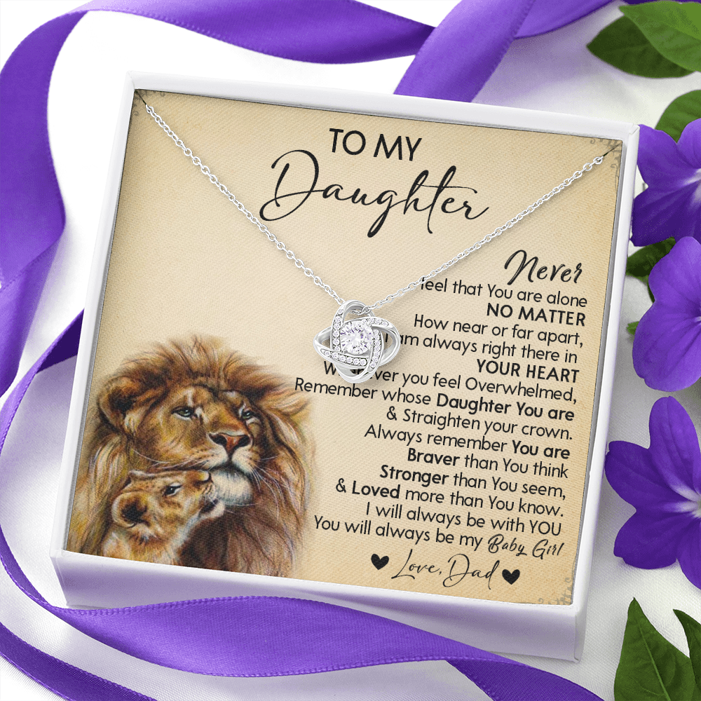 128A Necklace To My Daughter, Gift for Daughter, Birthday Gift, Lion Dad Necklace