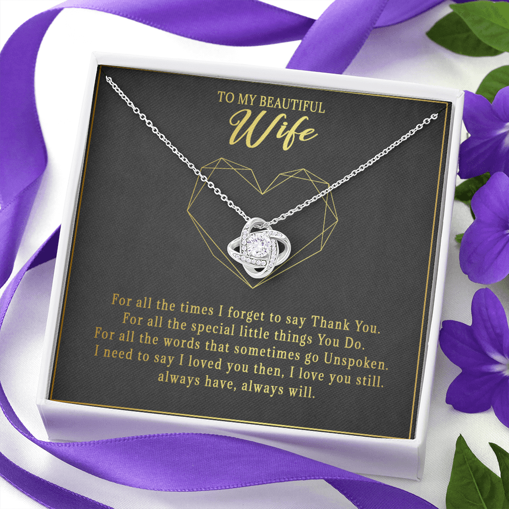 74A Necklace To Beautiful Wife, Cute Gift for Her From Husband, I LOVE YOU Forever