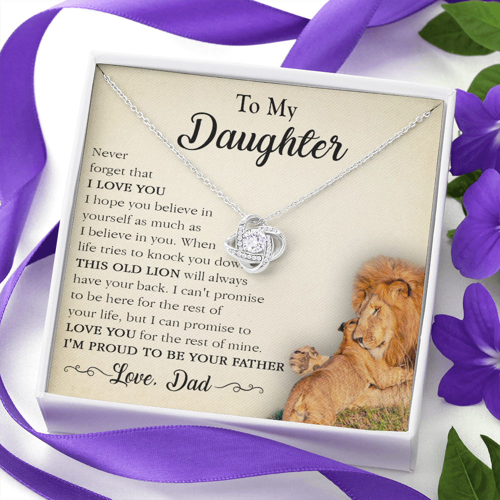 17A Necklace To My Lion Daughter, Necklace Gift for Daughter/Her, Gift From Lion Dad