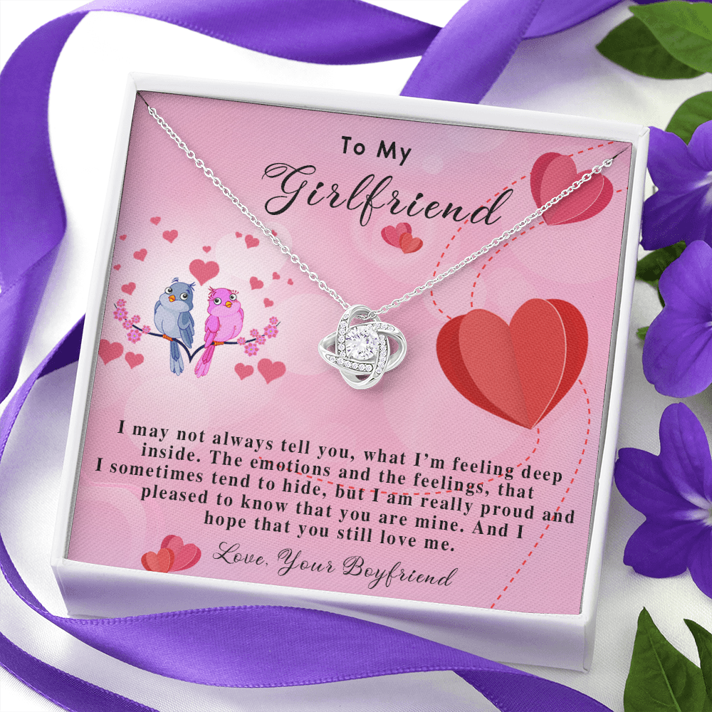 255A Necklace To My Girlfriend, Gift for Her From Boyfriend, Loving Couple Birds Gift