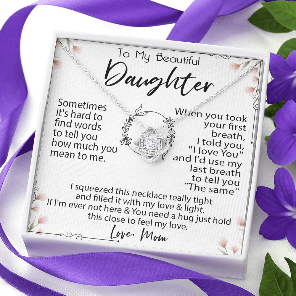 19A Necklace To My Beautiful Daughter, Necklace Gift for Daughter/Her From Mom