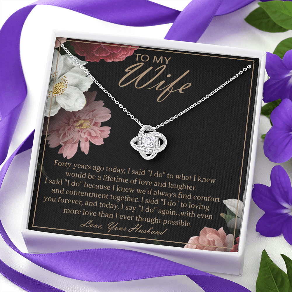 40th Anniversary Gifts For Wife Unique Card 40 Years Wedding Necklace Jewelry 334
