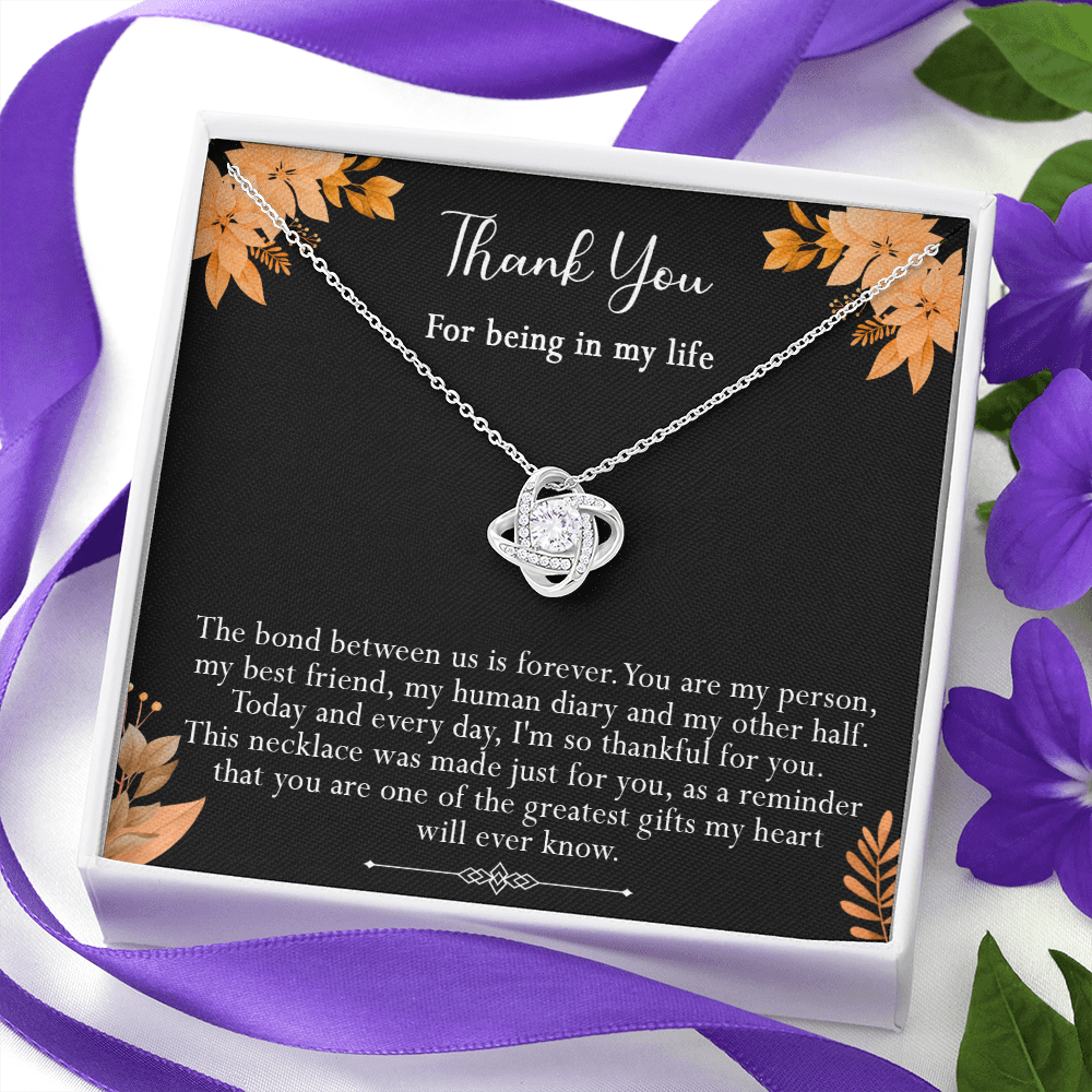 416A Thank you gift, Best friend gift Necklace, Thank you for being in my life