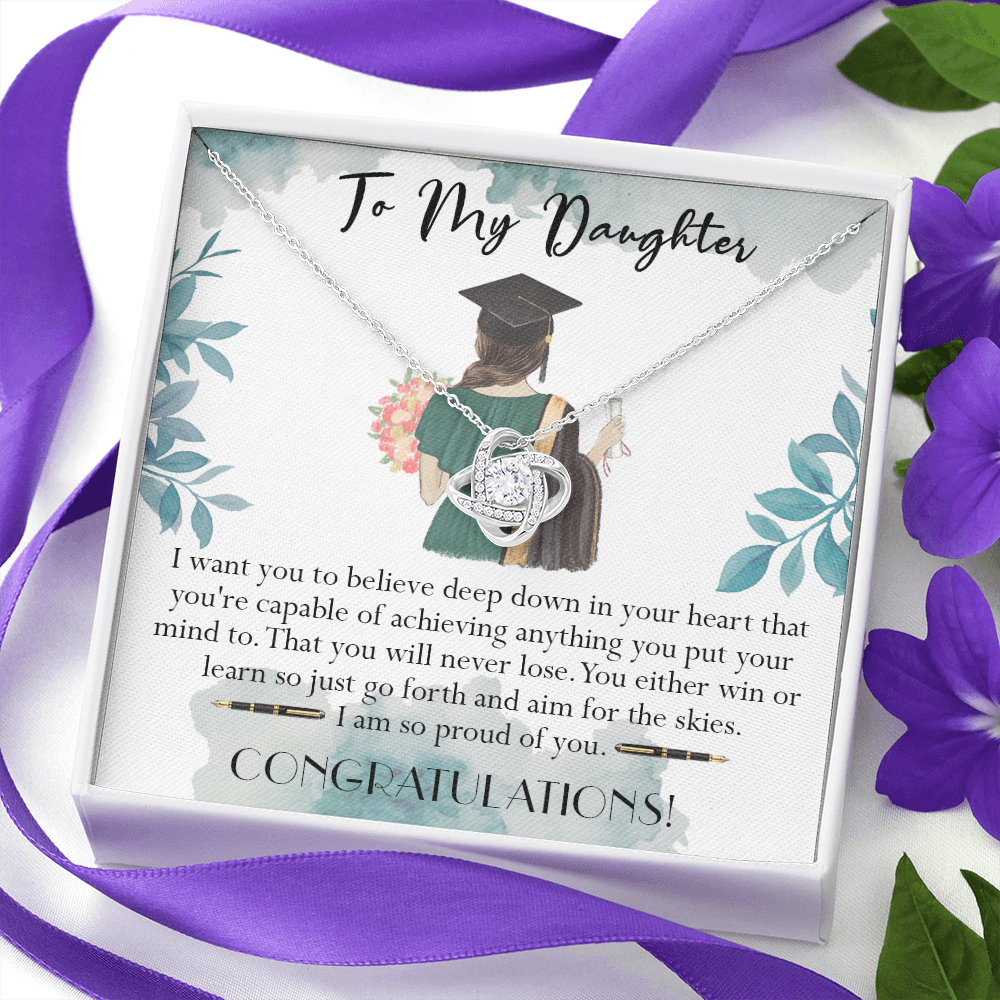 405A To My Daughter Necklace, Congratulations Gift 2022, Graduation Necklace Daughter