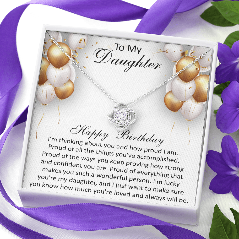 407A To My Daughter Necklace, Happy Birthday Gift, Necklace Gift For Daughter