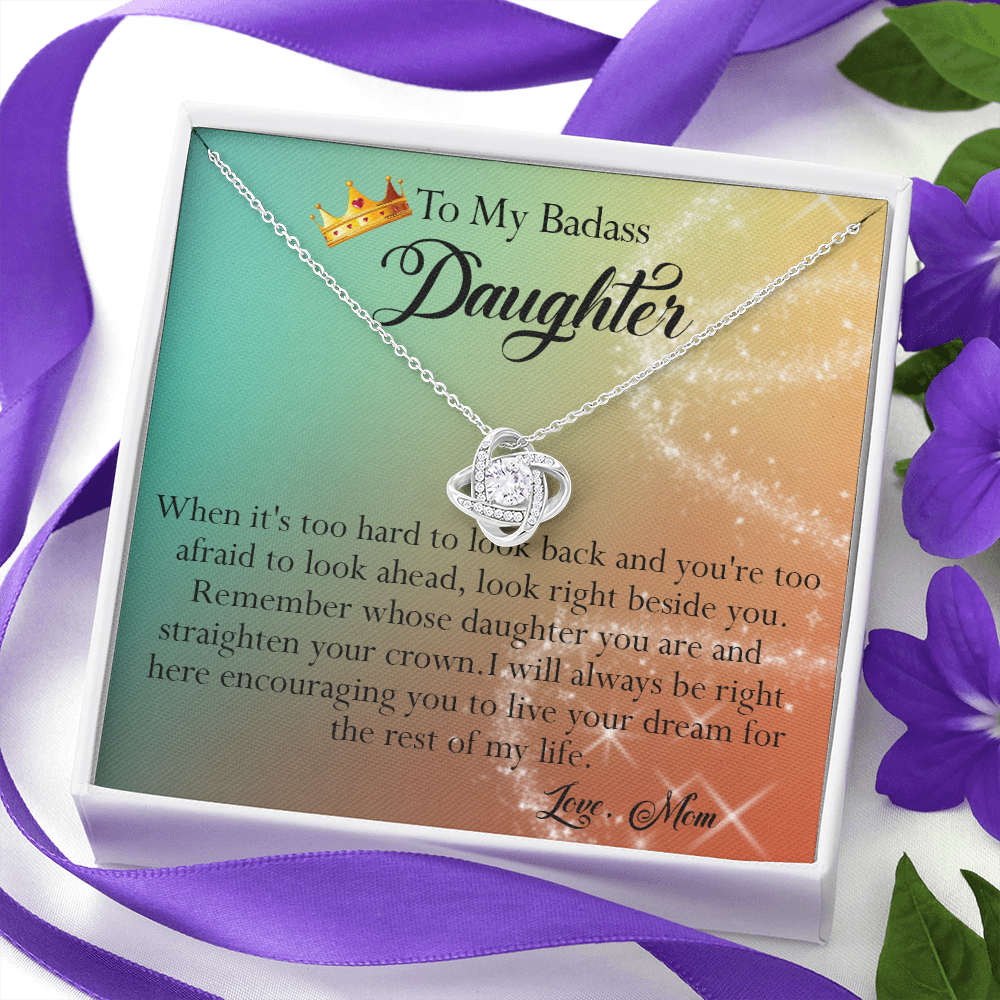 156A To My Badass Daughter Necklace, Gift for Her, Women, Birthday Gift from Mom