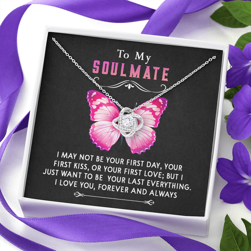 177A Necklace To My Soulmate, Butterfly Women Necklace, I LOVE YOU Forever & Always