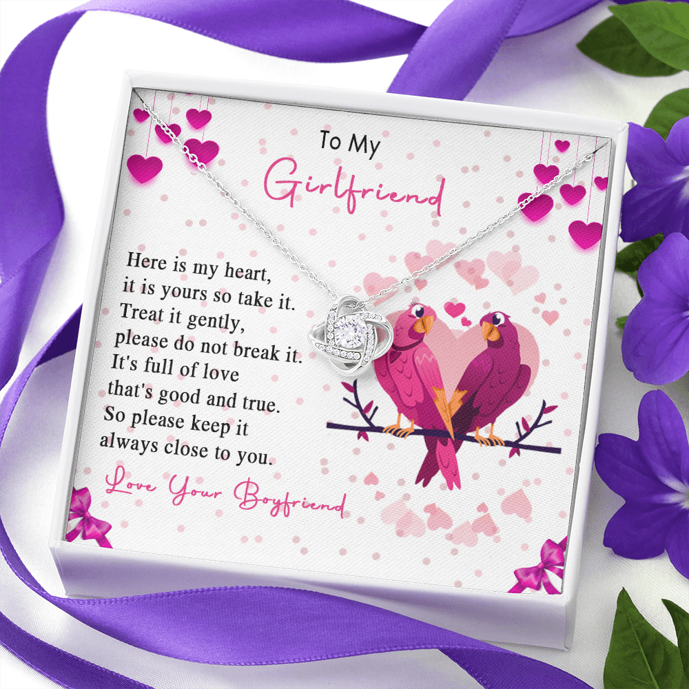257A Loving Couple Birds Necklace To My Girlfriend, Gift for Her From Boyfriend