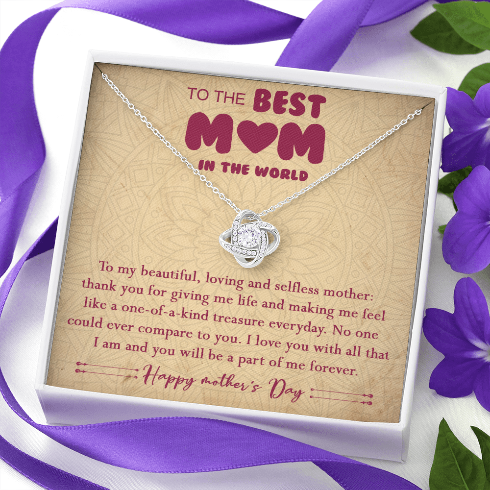 406A To The Best Mom In The World Necklace, Happy Morther's Day Gift For Mom