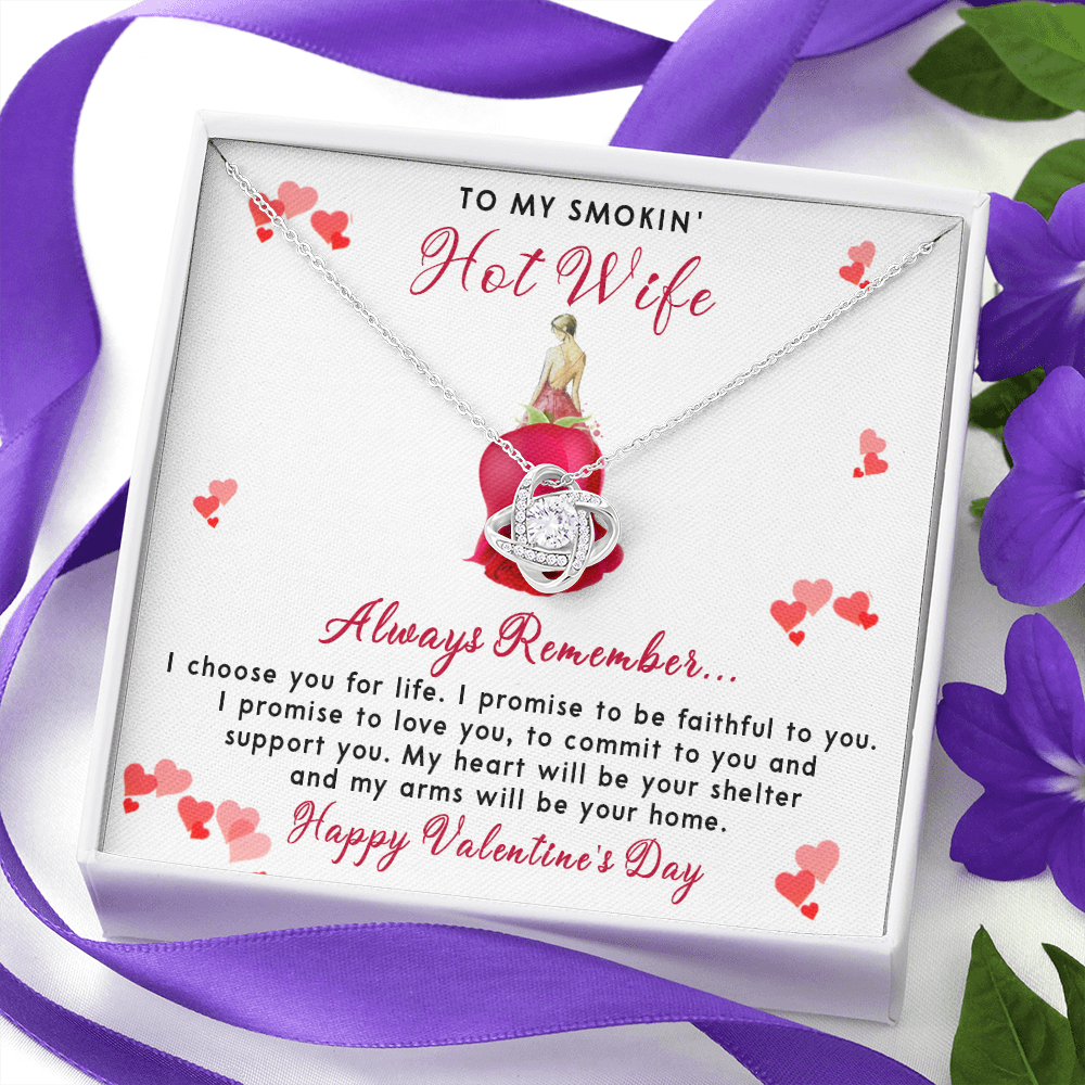 198A - To my Smokin' Hot Wife Necklace, I Love You Valentine's Day Gift from Husband