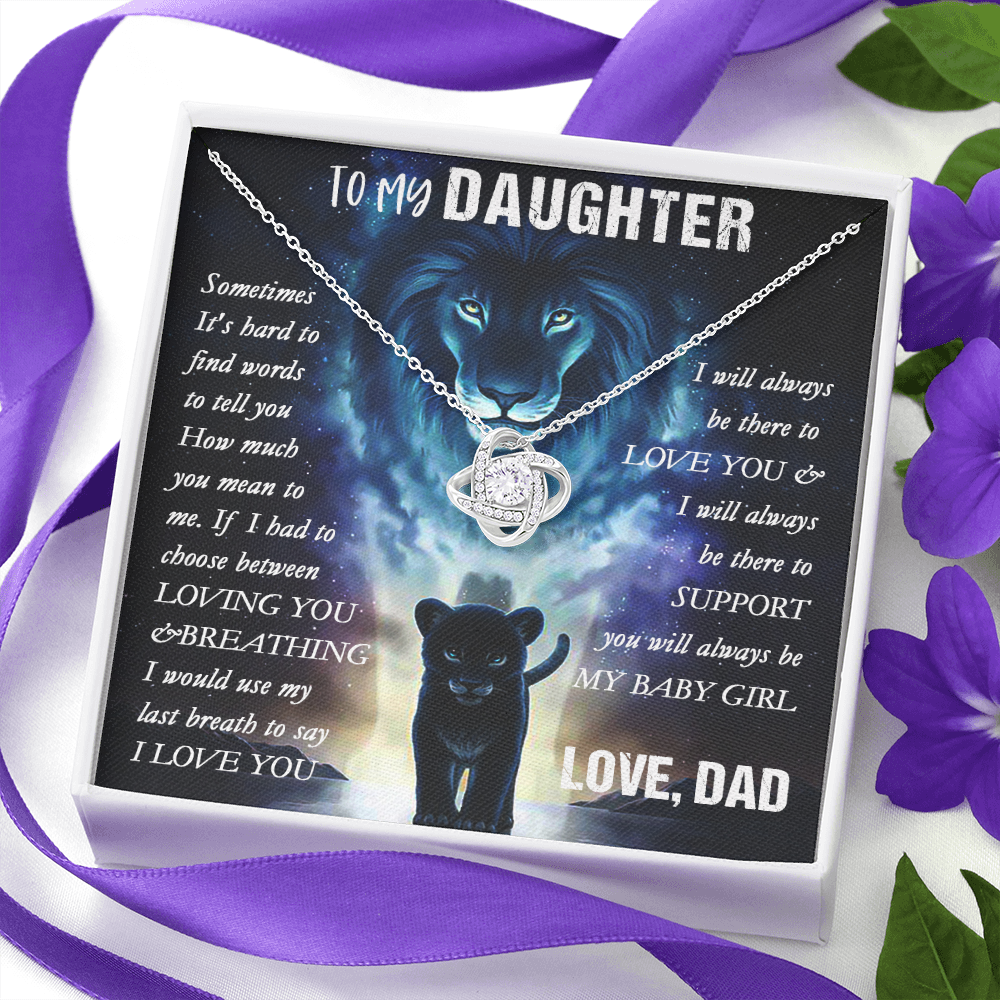 14A To my Lion Daughter Necklace, Lion Dad Gift for Daughter, My Baby Girl Necklace