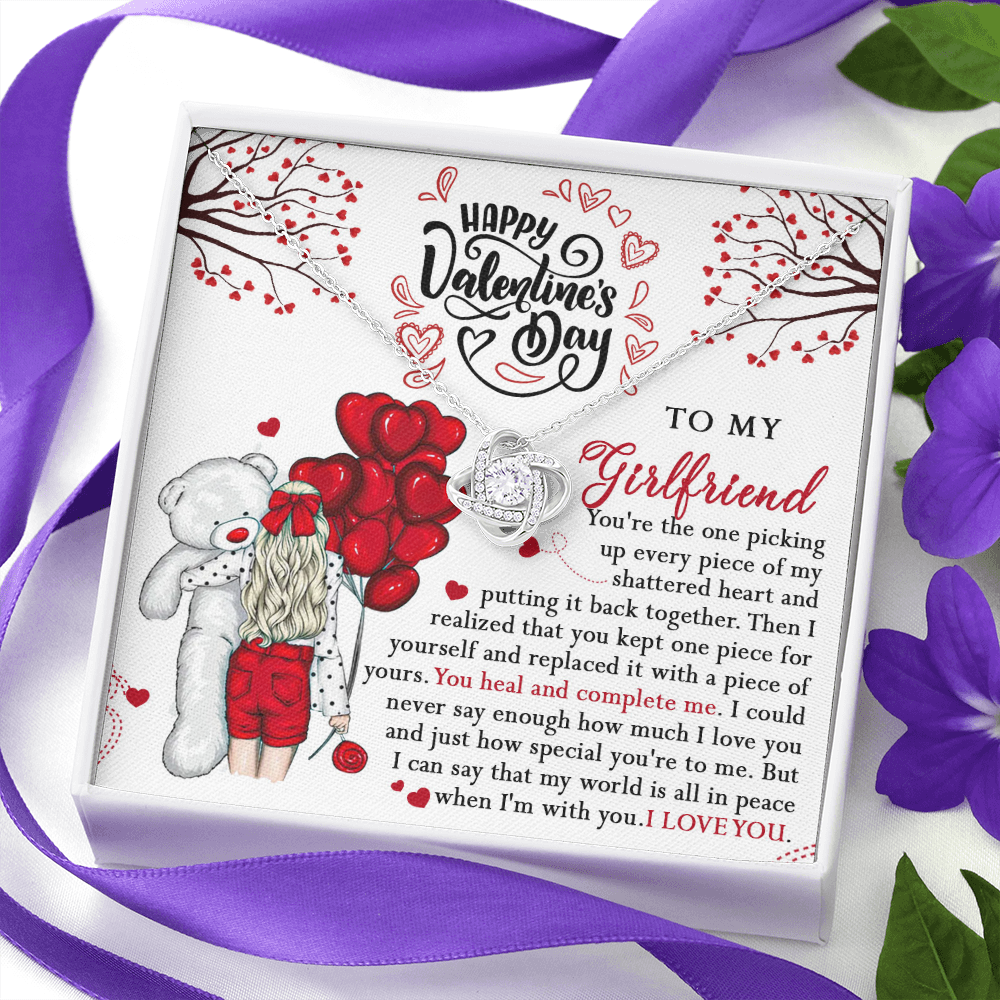 218A - Valentine Gift To my Girlfriend Knot Necklace from Boyfriend, Cute Love Gift