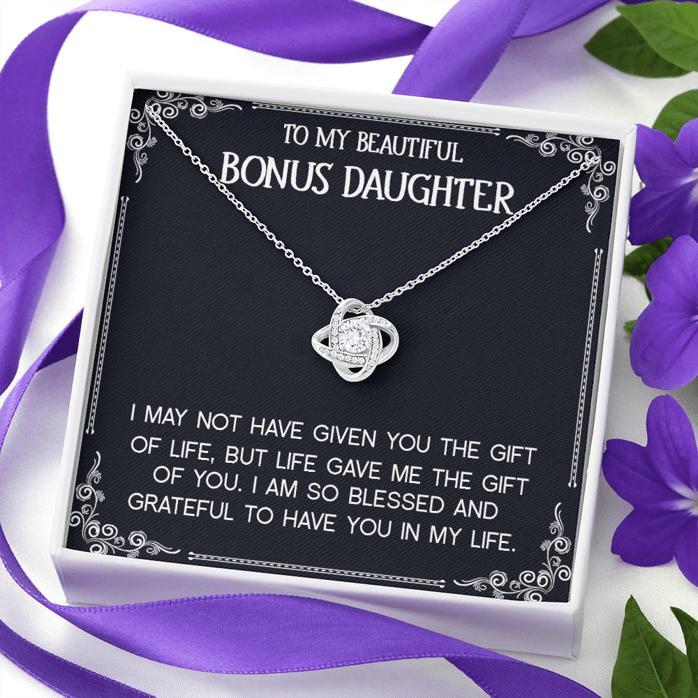 To My Bonus Daughter - Love Knot Necklace 497