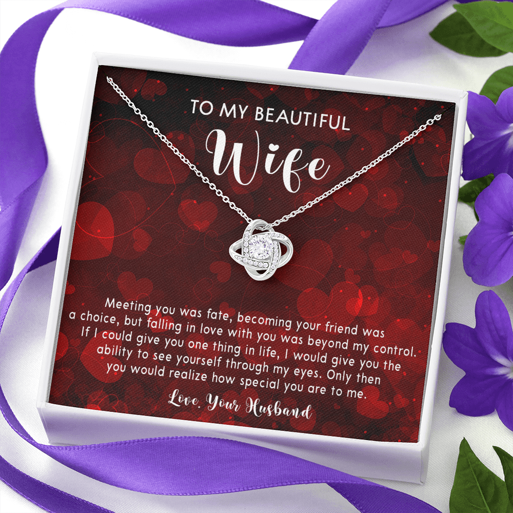 253A Necklace To My Beautiful Wife, Gift for Her From Husband, Couple In Love Gift