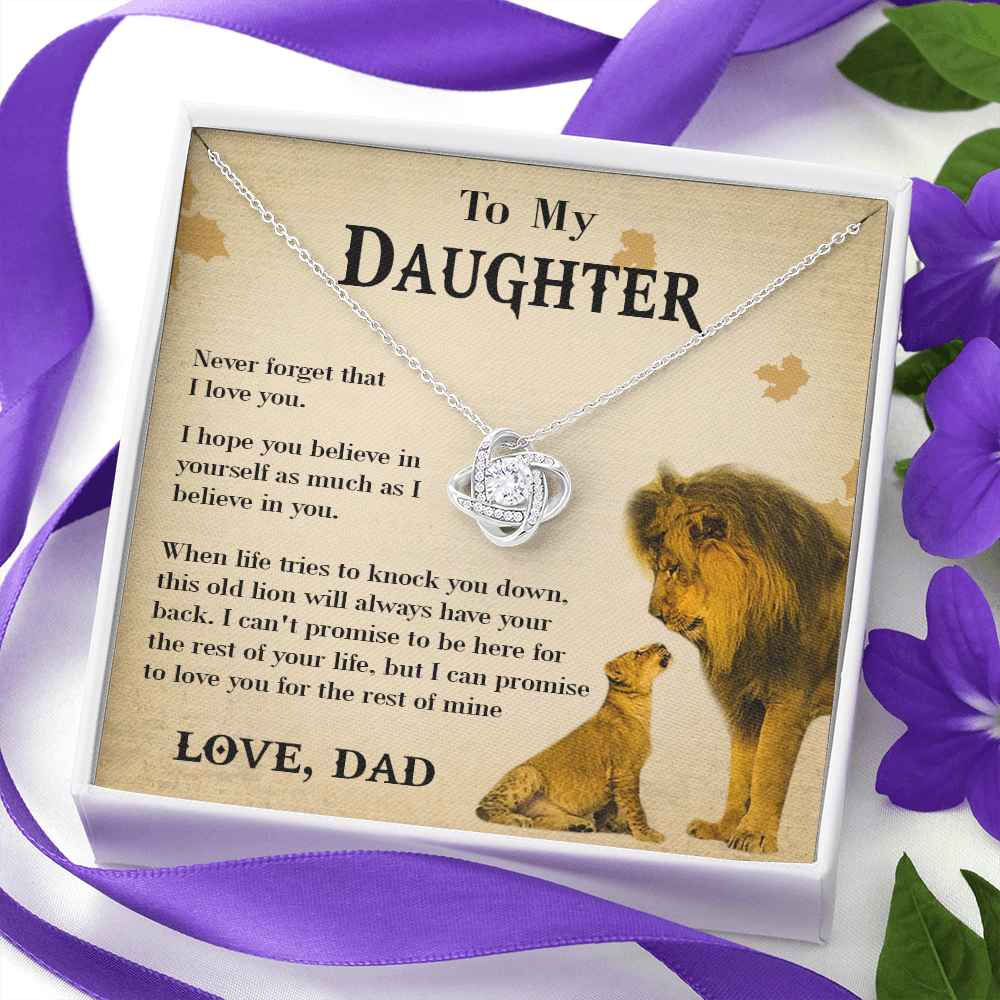 127A Necklace To My Daughter Lion, Daughter Birthday Gift, Lion Dad Necklace Gift