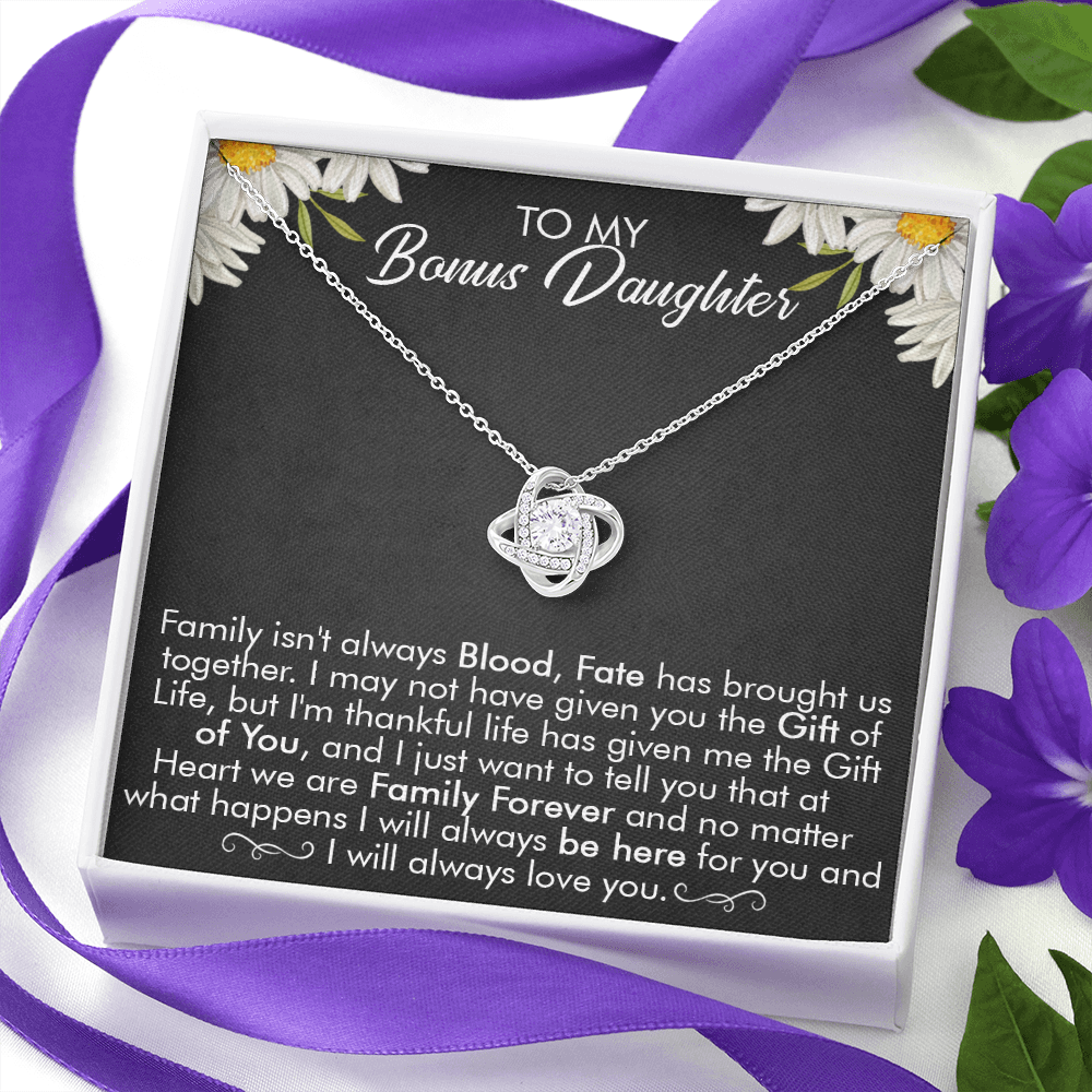 16A Necklace To My Bonus Daughter, Necklace Gift for Daughter/Her, Gift From Dad Mom