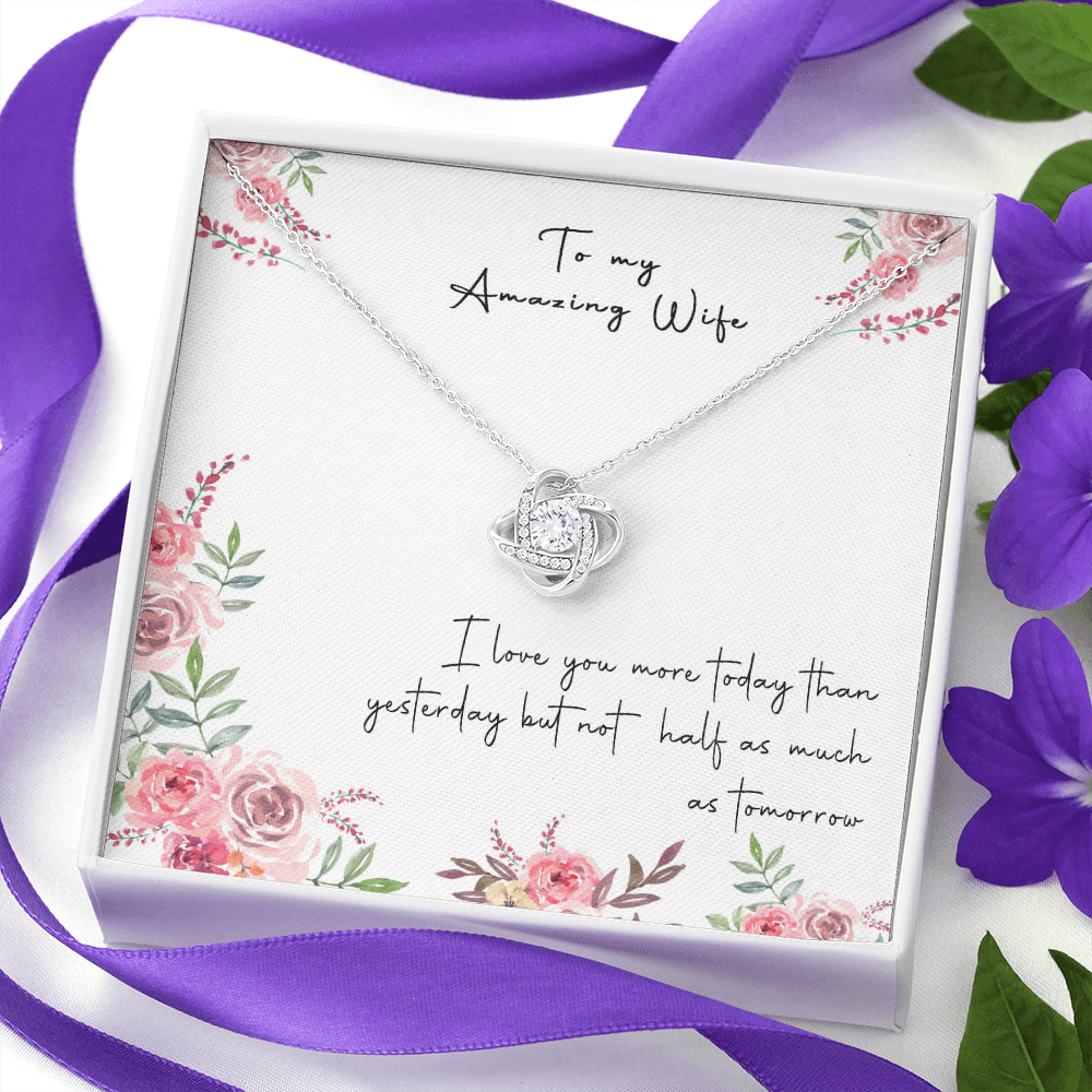 166A Necklace Gift To My Amazing Wife, Valentine Gift for Her, I LOVE YOU Forever