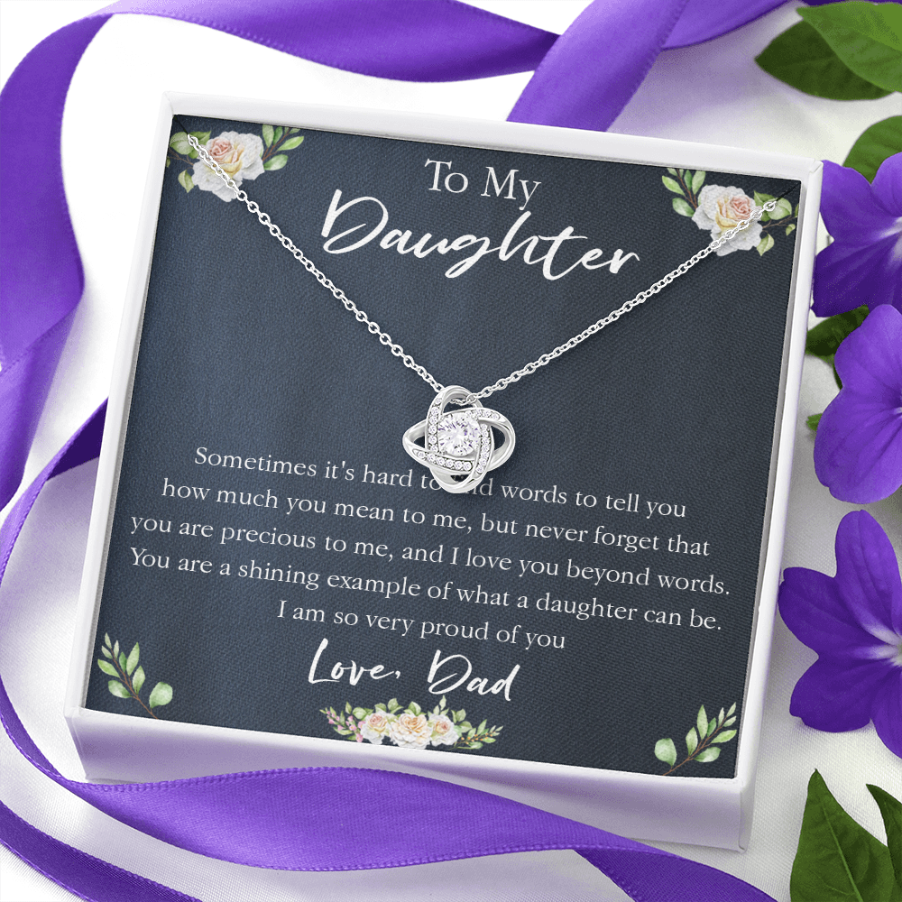 18A Necklace To My Daughter, Floral Necklace Gift for Daughter/Her, Gift From Dad