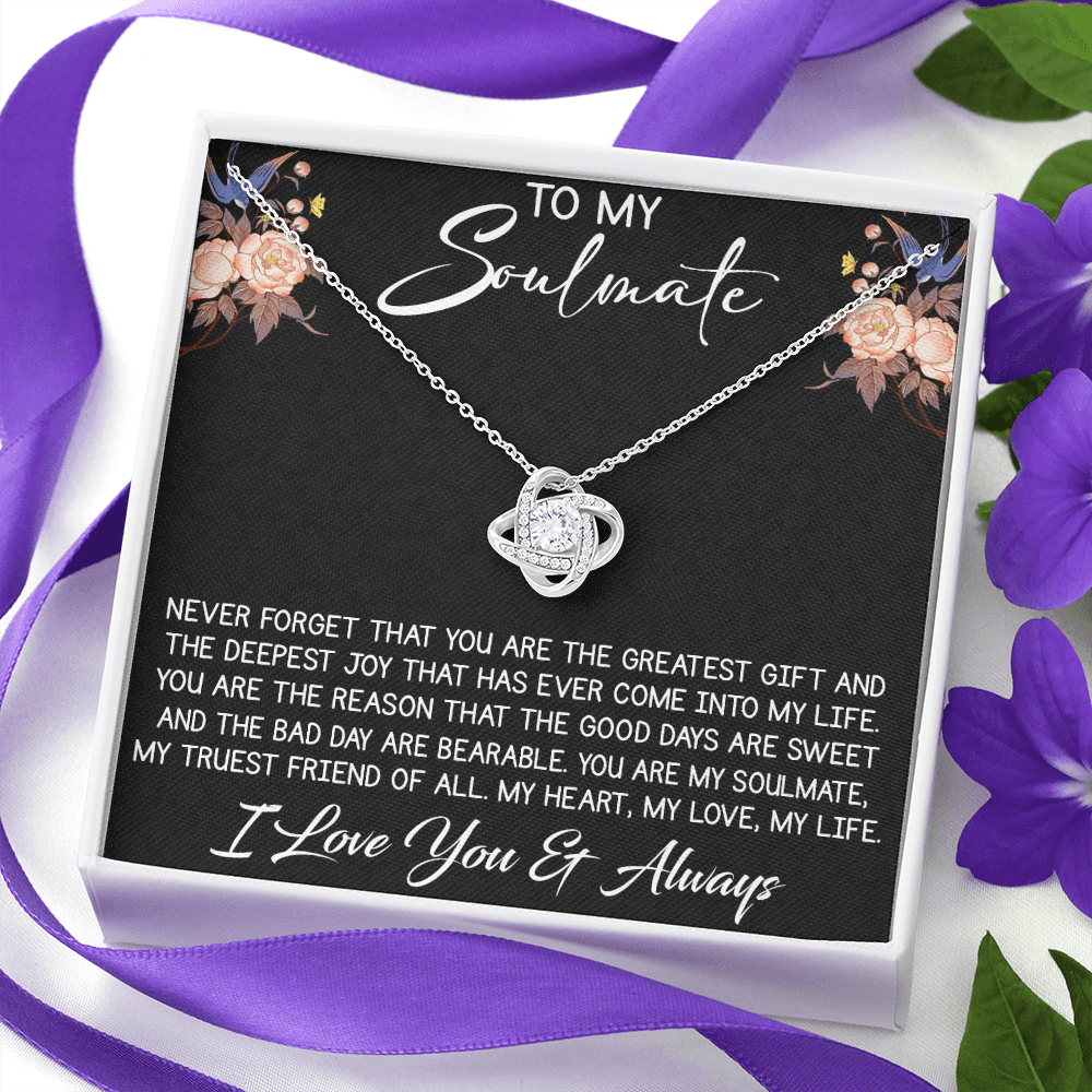 261 To My Soulmate Love Knot Necklace Engagement Jewelry for Future Wife