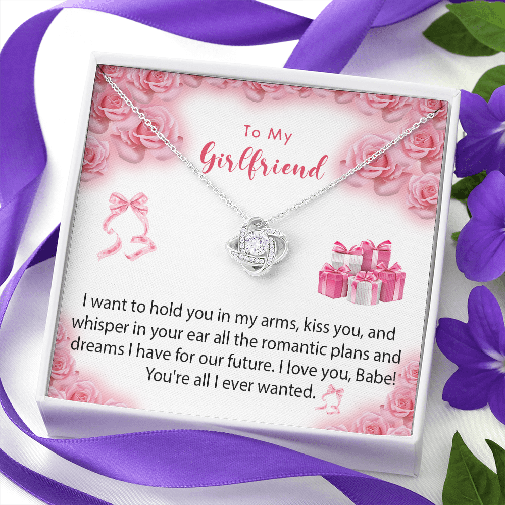 256A Necklace To My Girlfriend, Gift for Her From Boyfriend, Love Rose Gift for Girl