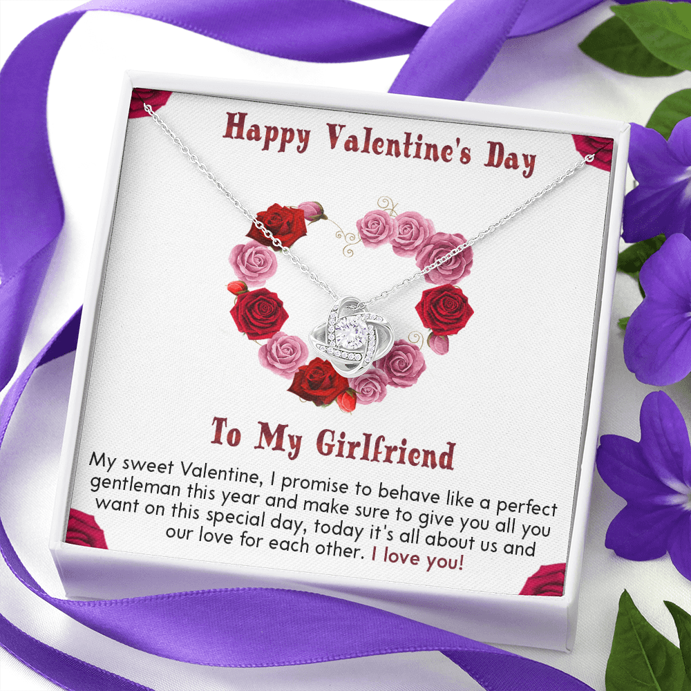 210A - Necklace To my Girlfriend, I LOVE YOU Necklace, Happy Valentine's Day Gift