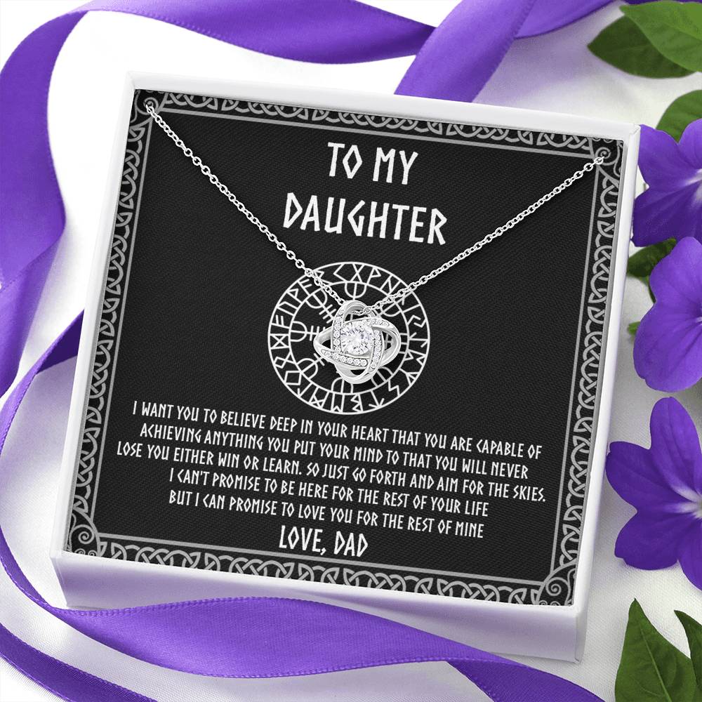 275 To my Daughter, Gift for Daughter from Dad, Viking Daughter Love Knot Necklace