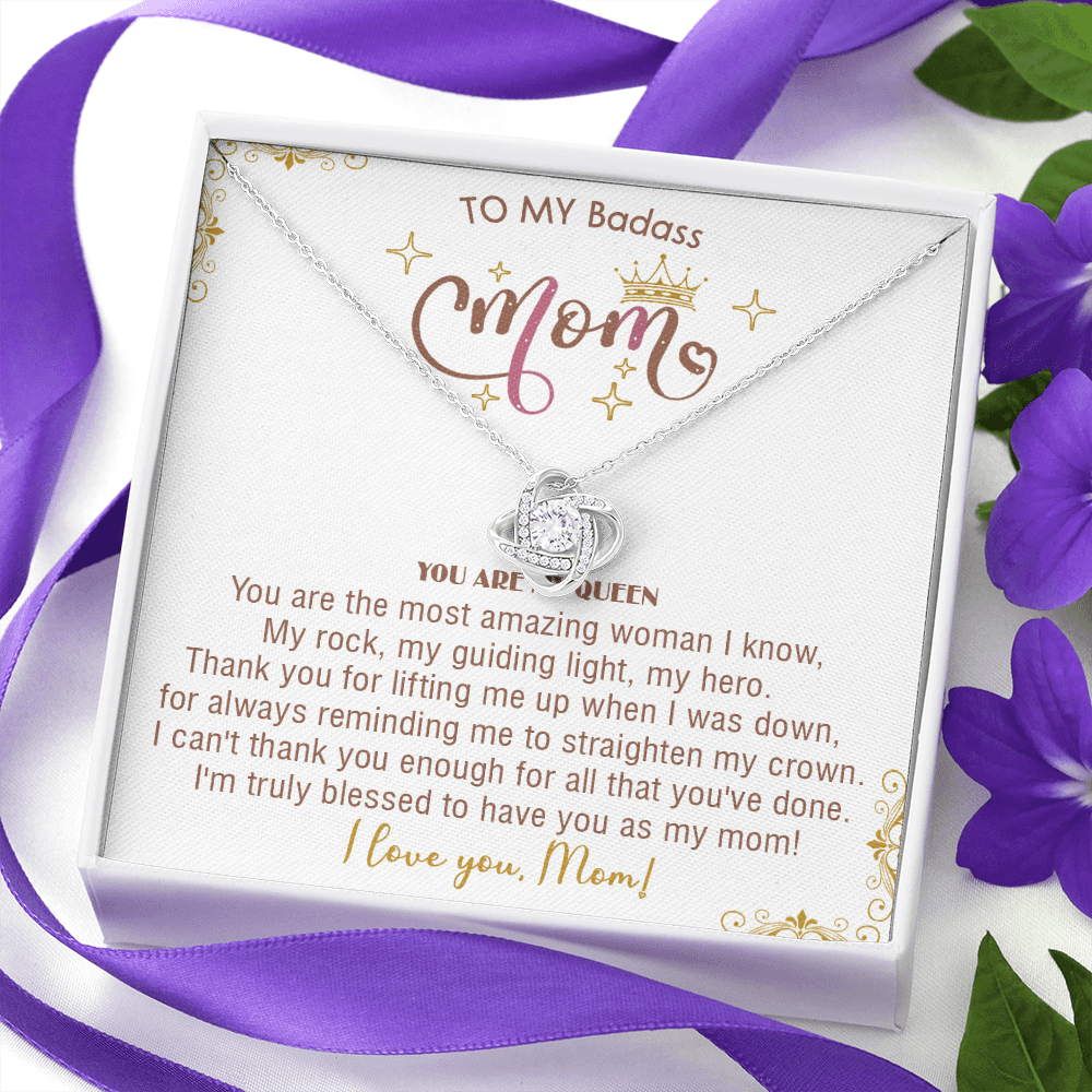 414A To My Badass Mom Necklace, You Are My Queen, I love You, Gift Necklace For Mom