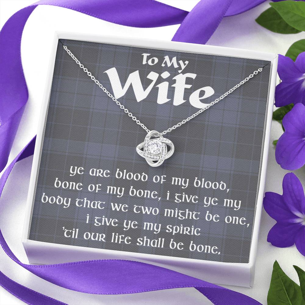 To My Wife Celtic Love Knot Pendant Necklace, Gift For Wife, Anniversary Jewelry
