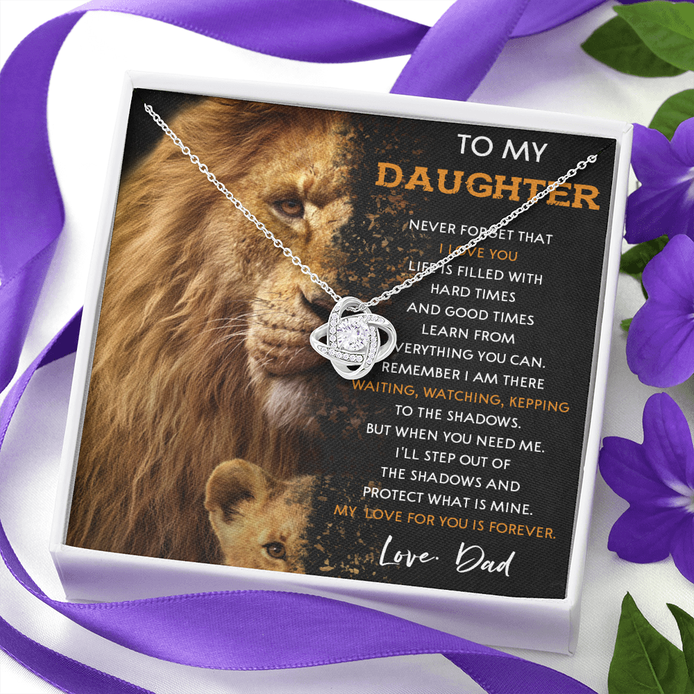 N377A To My Daughter Necklace, Gift For Daughter From Dad, Daughter And Father Lion