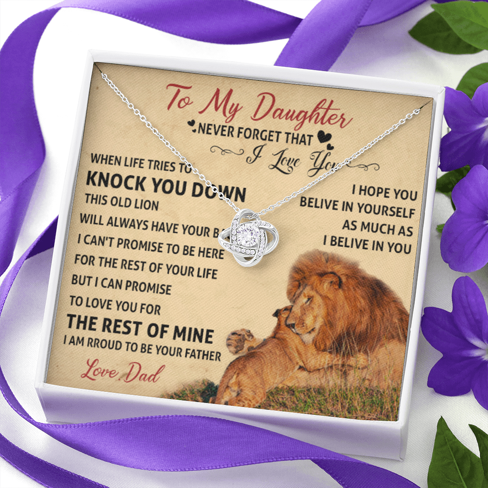 To my Daughter I Love You Necklace Lion Dad 513