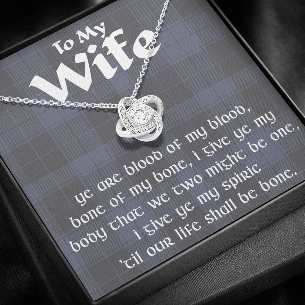 To My Wife Celtic Love Knot Pendant Necklace, Gift For Wife, Anniversary Jewelry
