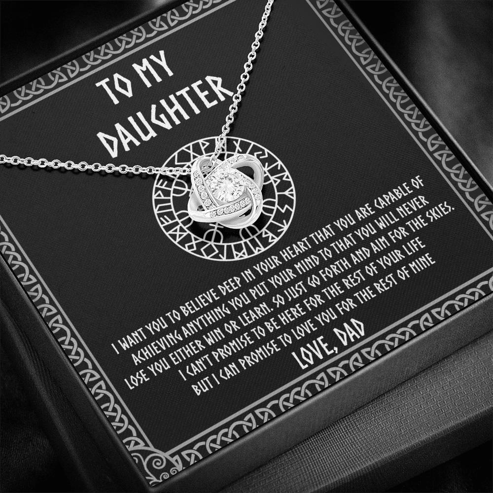 275 To my Daughter, Gift for Daughter from Dad, Viking Daughter Love Knot Necklace